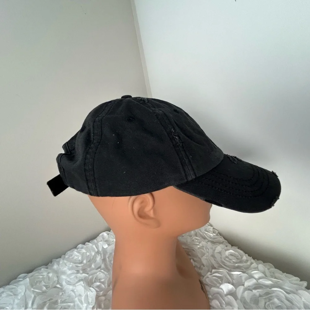 Kbethos Black Distressed Style‎ Ponytail Ball Cap Sporty Travel - Picture 4 of 13